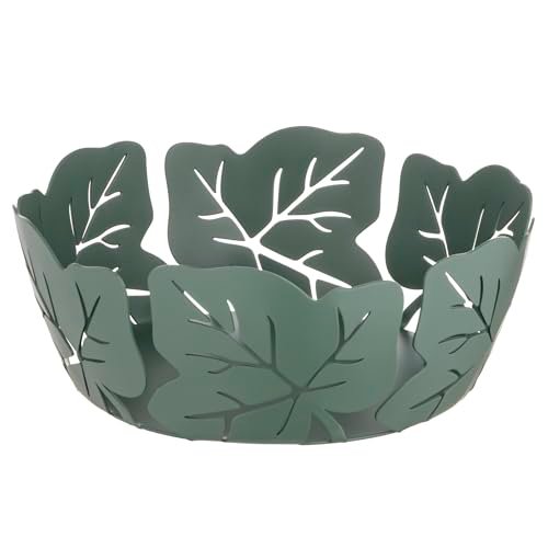 Baroni Home cestino portapane decorativo in metallo motivo foglie
