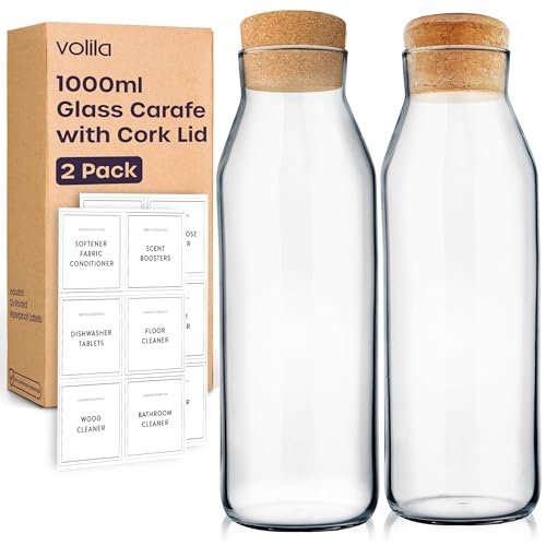 volila confezione da 2 caraffe in vetro da 1 litro