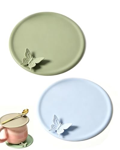 RAMGLYO coperchi tazza in silicone a farfalla set 2 pezzi
