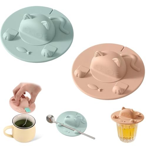 WERIGONI set di 2 coperchi in silicone per tazze con portabusta