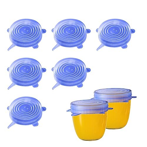 Hyakoz 6 pezzi coperchi in silicone estensibile blu