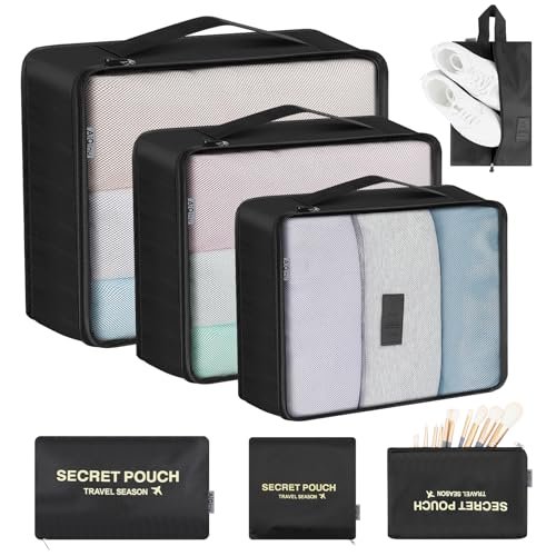 AiQInu organizer valigie 7 pezzi packing cubes waterproof set viaggio