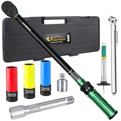 Uharbour set chiavi dinamometriche da 1/2 di pollice per auto con gamma 20-230 Nm