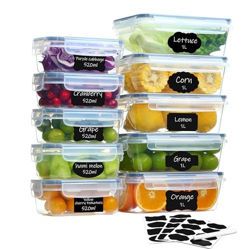 Hibisaws contenitori ermetici per alimenti con coperchio set 10