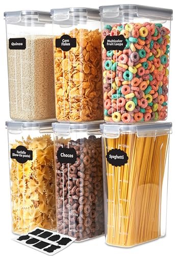 KICHLY contenitore per cereali set di 6 plastica senza BPA