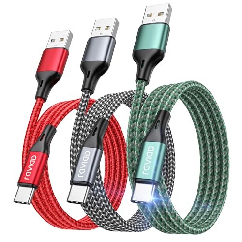 RAVIAD cavo USB-C 3 pezzi 2 metri ricarica rapida nylon