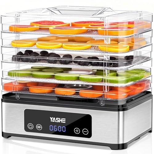 YASHE essiccatore alimentare 5 vassoi acciaio inox timer 48H