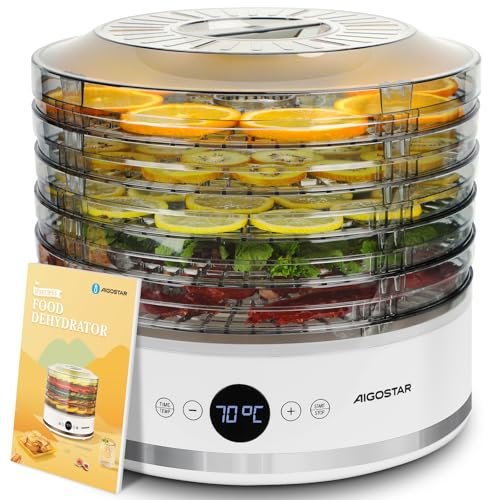 Aigostar essiccatore alimenti display LED 5 vassoi senza BPA