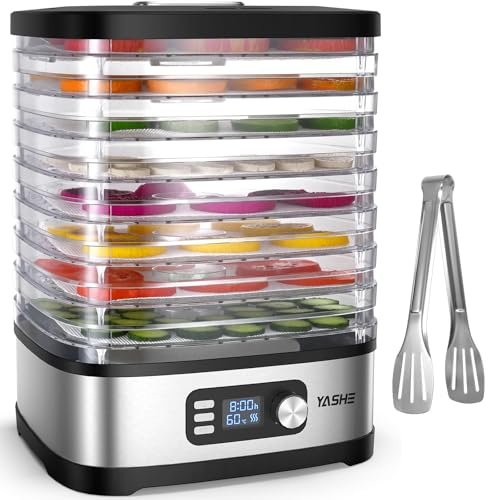 YASHE essiccatore alimentare 8 vassoi timer digitale controllo temperatura