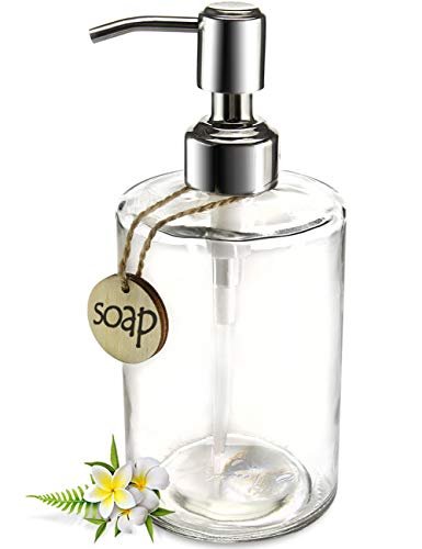 JASAI dispenser di sapone cilindrico in vetro 0,5 l con erogatore
