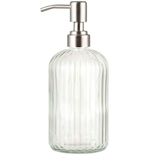Plomkeest dispenser di sapone in vetro trasparente da 14oz