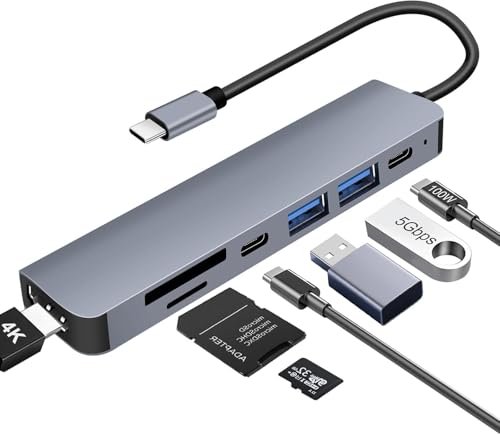 Vemfay hub USB C HDMI 4K PD 100W 7 in 1 docking