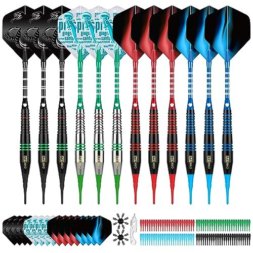 CyeeLife freccette professionali punta plastica set 12 morbide per bersaglio elettronico