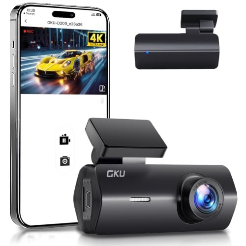 GKU dashcam auto 4K UHD 2160P con WiFi 5.8GHz e registrazione continua