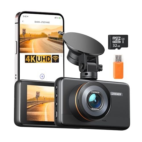 iZEEKER iD400 dashcam auto 4K WiFi con scheda 32GB inclusa schermo IPS 3 pollici