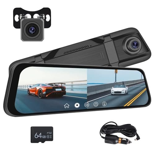 Hodozzy dashcam specchietto retrovisore touchscreen LCD IPS 9,66 pollici HDR