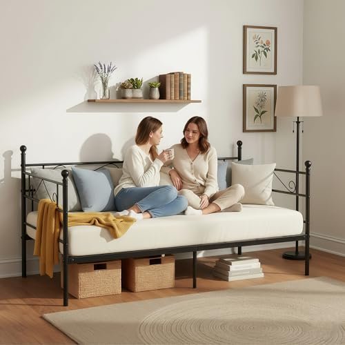 Songvas divano letto 90x190 struttura letto singola in metallo spazio per riporre oggetti