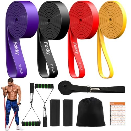 Fokky set elastici fitness 4 livelli con ancoraggio e borsa