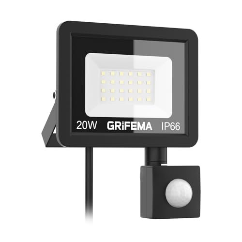 GRIFEMA faretto LED esterno 20W con sensore movimento
