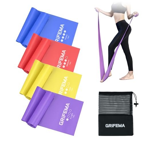 GRIFEMA fasce elastiche fitness set da 4 1.8m