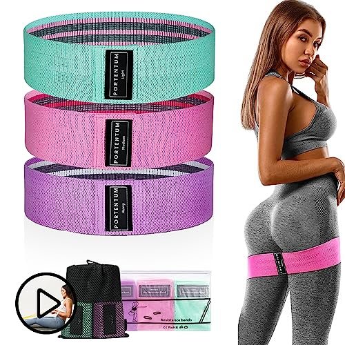 PORTENTUM elastici fitness set di 3 fasce elastiche