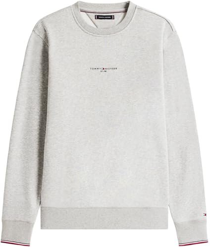 Tommy Hilfiger uomo felpa tipped con scollo rotondo grigio