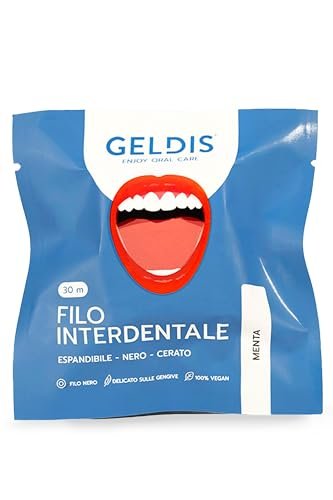 GELDIS filo interdentale espandibile nero gusto menta