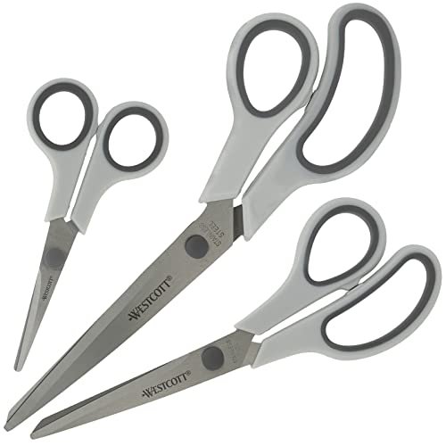 Westcott Easy Grip scissors 3 pezzi grigio