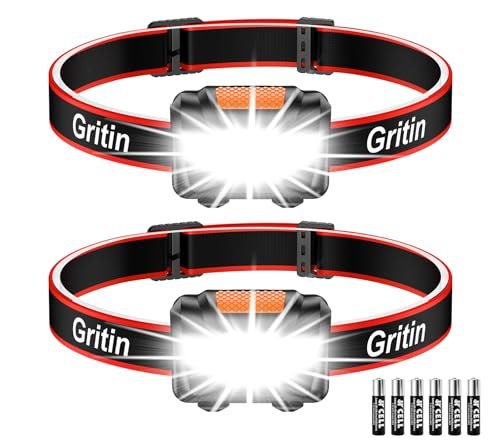 Gritin torcia frontale 2 pezzi super luminosa lampada frontale