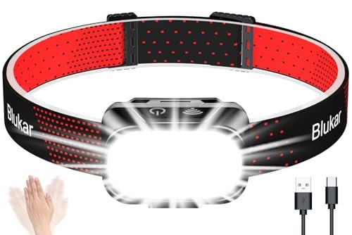 Blukar torcia frontale ricaricabile 2000 lumen lampada frontale