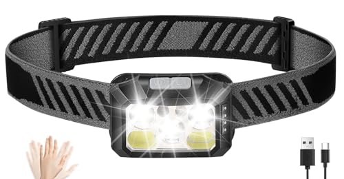 Diboniur torcia frontale LED ricaricabile 10 modalità IPX5