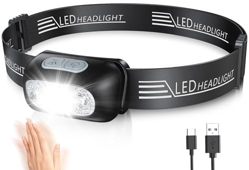 Glangeh torcia frontale lampada frontale con sensore movimento