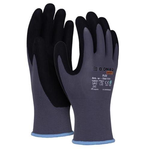 DONAU SAFETY guanti flex da lavoro dimensione 09 giro meccanico grigio nero