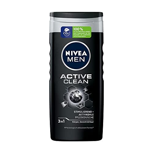 NIVEA men active clean gel doccia uomo carbone