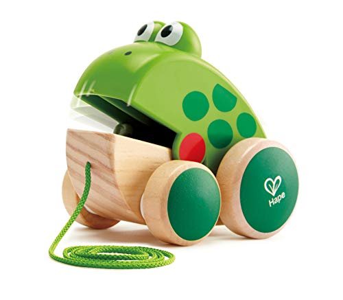 Hape rana da tirare in legno e ABS ranocchia giocattolo