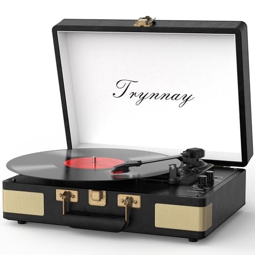 Trynnay giradischi a 3 marce lettore portatile in vinile