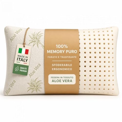 Leonardo cuscino memory foam forato made in Italy aloe vera