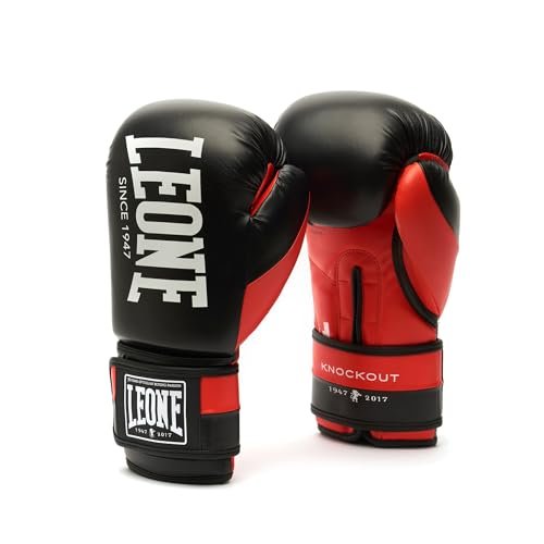 LEONE 1947 guanti boxe knockout rosso 10 oz