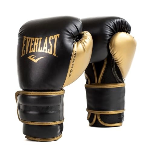 Everlast powerlock 2R guanti da boxe 14 oz oro nero