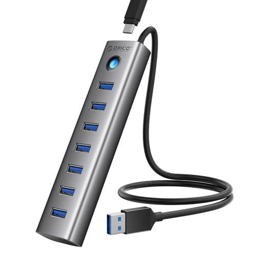 ORICO hub USB 3.0 7 porte in alluminio con alimentazione