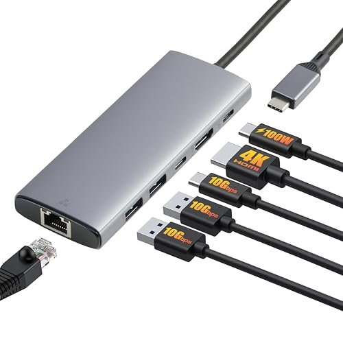 Amazon Basics hub USB-C 6 in 1 con HDMI 4K e Ethernet