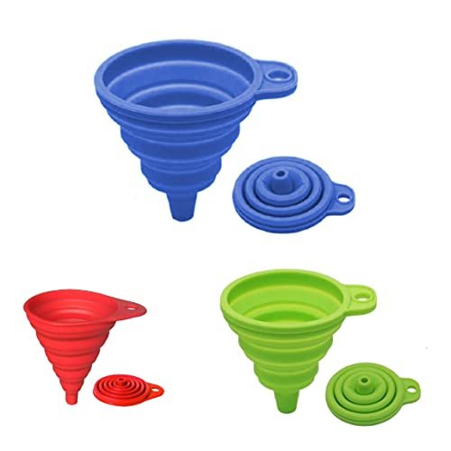WeddHuis confezione da 3 imbuti pieghevoli in silicone