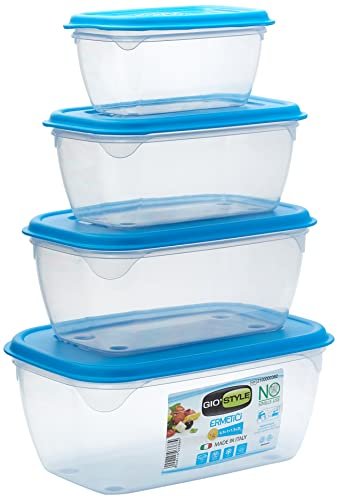 GIO STYLE set di 4 contenitori ermetici per alimenti 0,5L