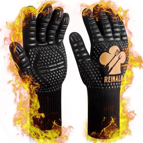 Reinalin guanti da barbecue resistenti al calore fino a 800 gradi