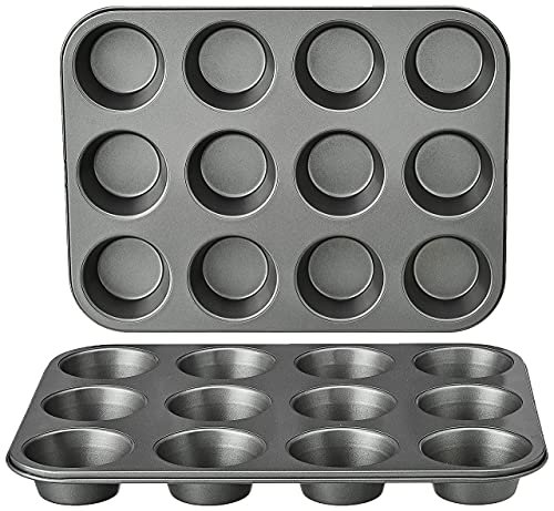 Amazon Basics rotondo teglia antiaderente per muffin in acciaio al carbonio