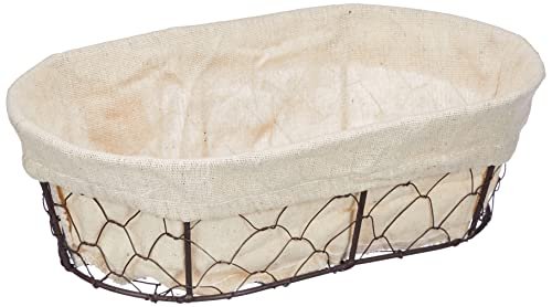 Delys 513381 cestino per il pane in metallo borsa di lino