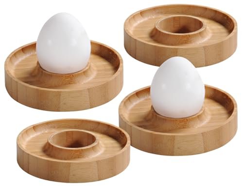 Kesper 58165 set portauova 4 pezzi bambù