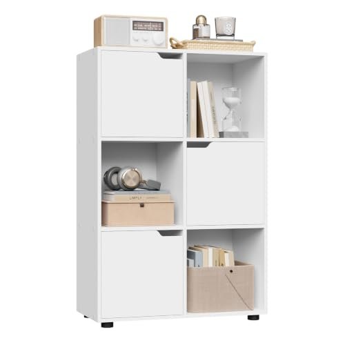 WOLTU libreria armadio a 6 cubi con ante