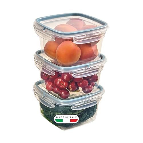 Snips set 3 contenitori per alimenti 1L trasparenti coperchio salvafreschezza