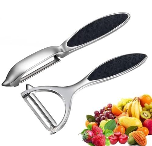 Leaflai pelapatate set da 2 pezzi in acciaio inox a forma di foglia